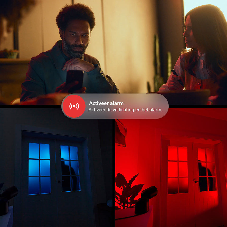 Philips Hue Security Cámara inteligente con proyector Secure negro 9W IP65 8720169