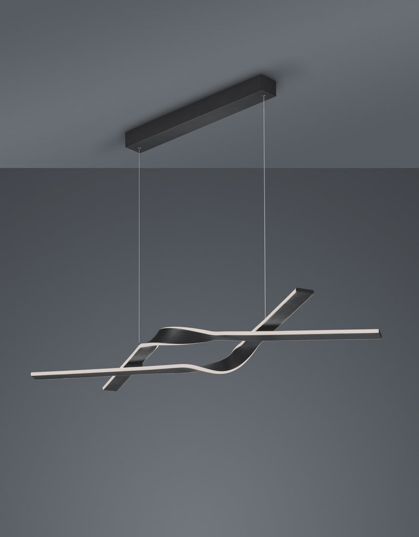 Trio Cicenza LED Pendant Ceiling Light Black Dimmable 378510232