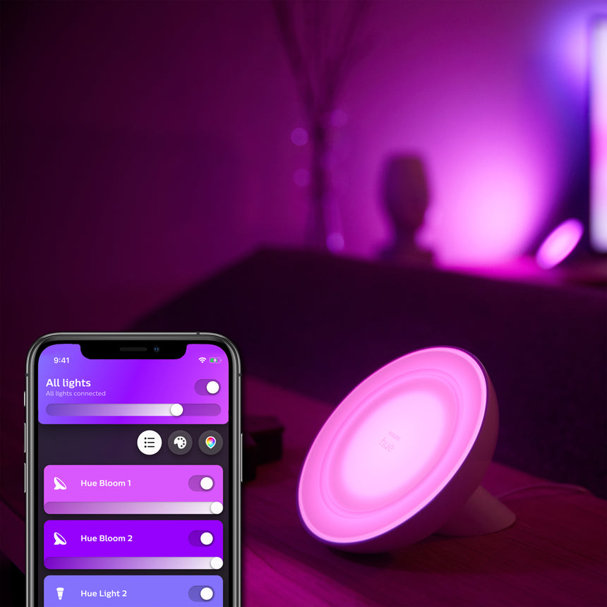 Philips Hue White and Color Ambiance Lámpara de mesa Bloom negro RGBW 7W 500lm 77112600 - imagen 3