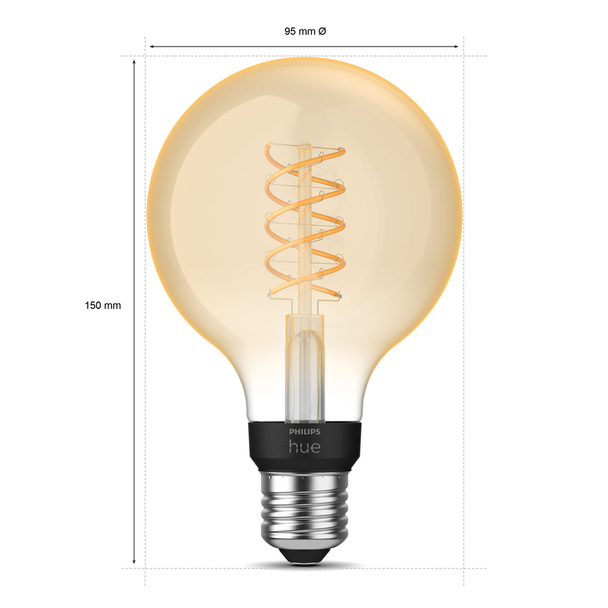 Philips Hue Bombilla globo White Ambiance ámbar E27 7W 871951434300900 550lm - imagen 6