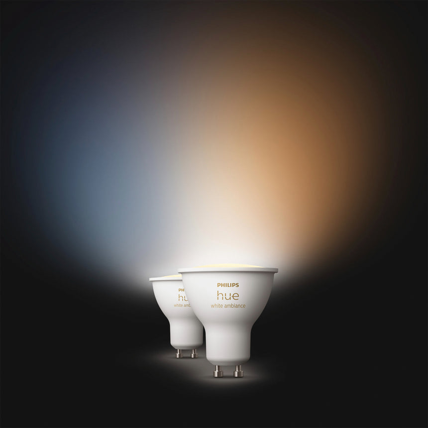 Philips Hue Bombilla dicroica White Ambiance GU10 4,2W 400lm (2 uds) 8720169230033