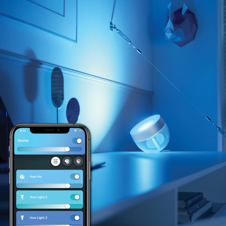 Philips Hue White and Color Ambiance Lámpara de mesa Iris plata RGBW 8W 570lm 41152400 - imagen 3