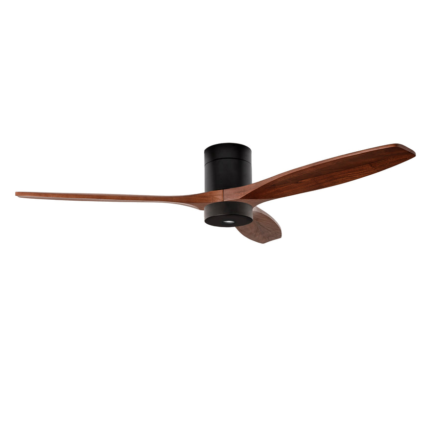 Ventilador de techo LedsC4 Stem Evo tube play negro palas madera oscura motor DC Ø122cm VE-0121-NFF