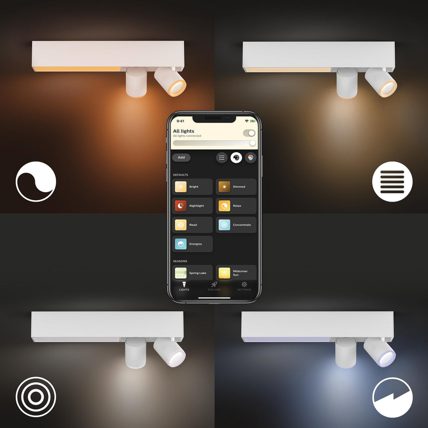 Philips Hue White and Color Ambiance Foco Centris blanco RGBW 11W 1630lm 8720169318373 - imagen 5