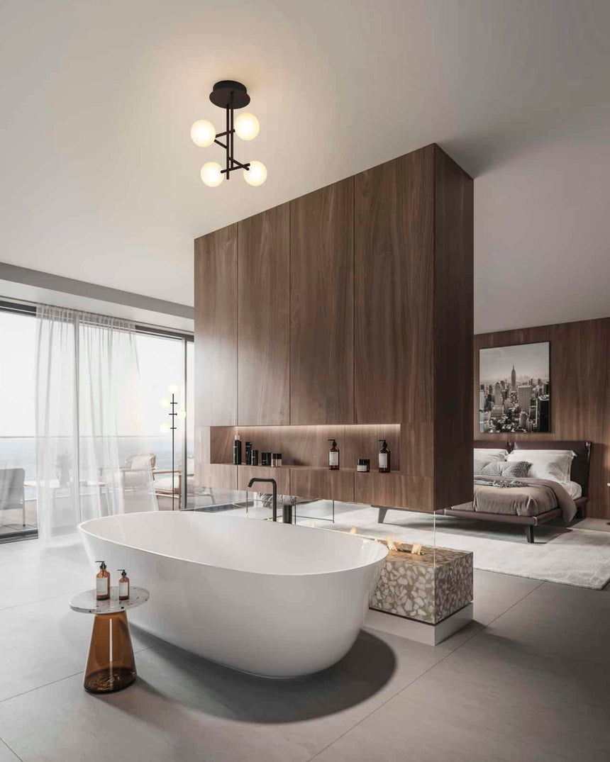 Mantra Cellar Plafón bolas 4 luces negro 7633