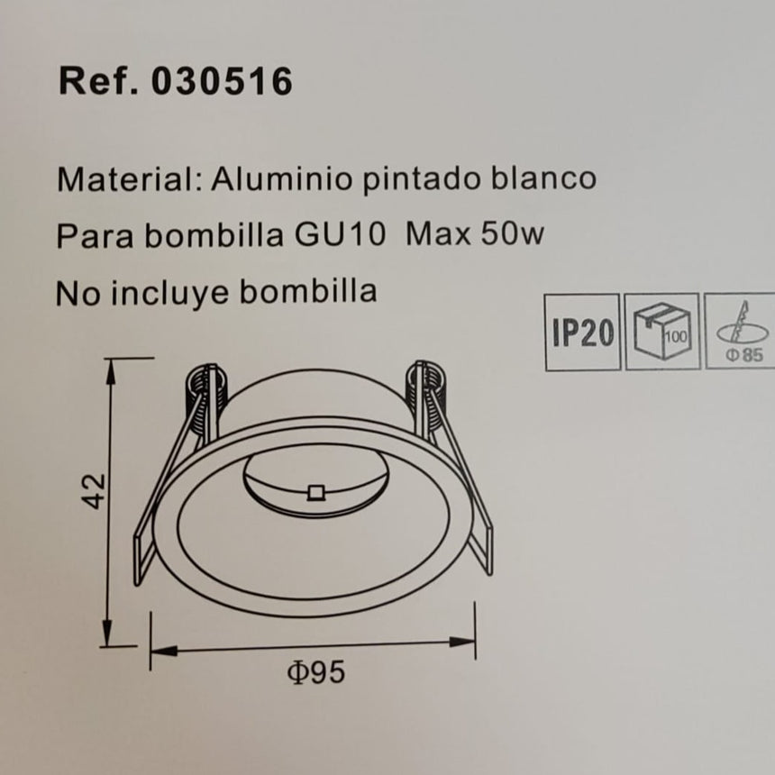 Muñoz Empotrable spot aluminio para GU10 030516