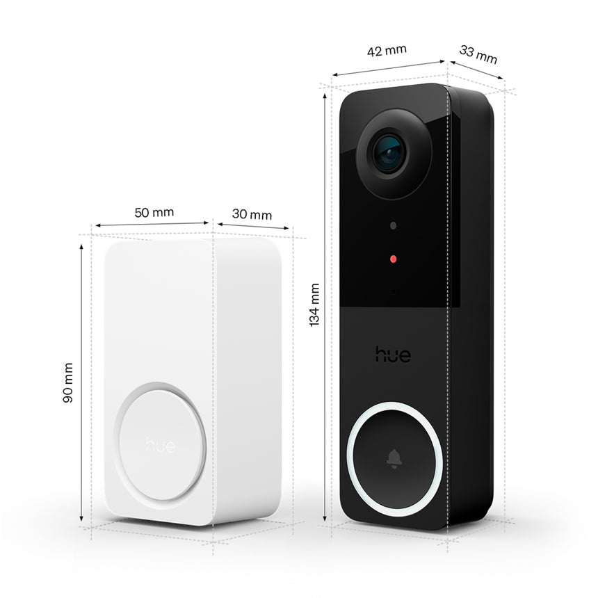 Philips Hue Security Timbre inteligente Secure hue negro IP54 (2 uds) 87201