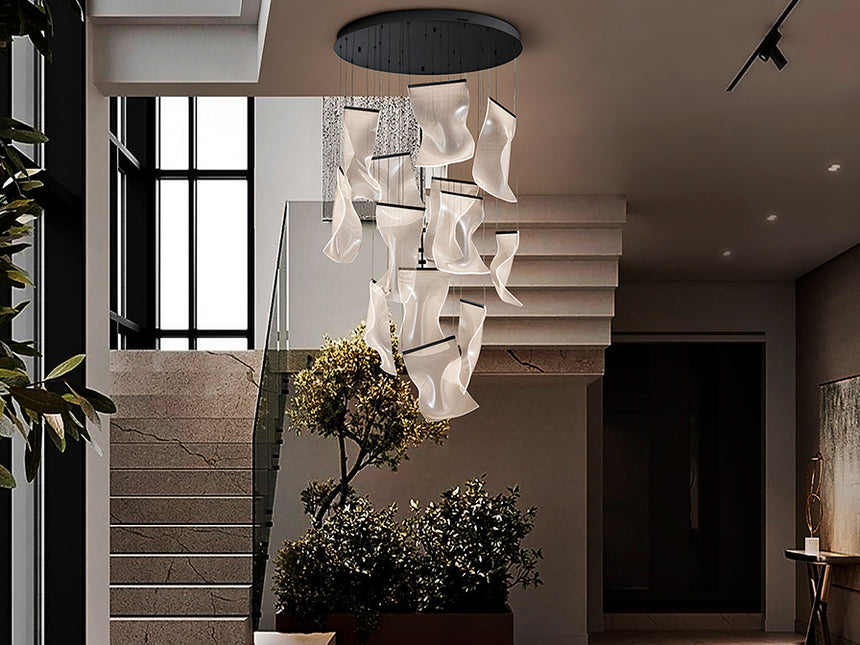 Lámpara de techo colgante Schuller Velos grande 13 luces negro y micro regulable XXL609654D - imagen 3