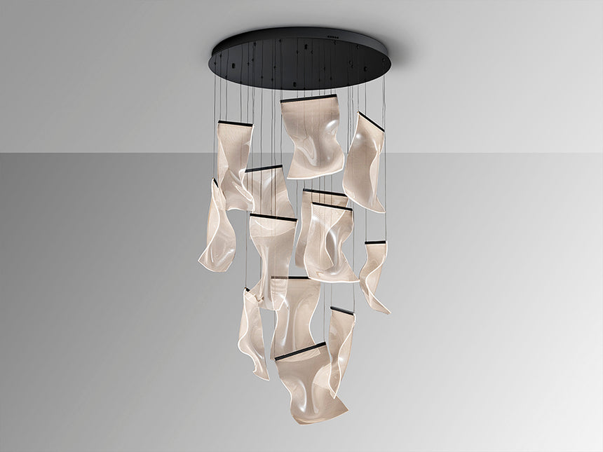 Lámpara de techo colgante Schuller Velos grande 13 luces negro y micro regulable XXL609654D - imagen 4