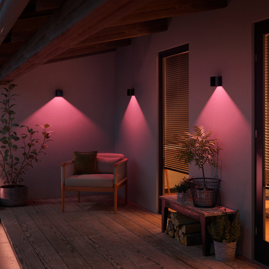 Philips Hue White and Color Ambiance Aplique de pared Resonate negro RGBW 8W IP44 871951446677700 - imagen 4
