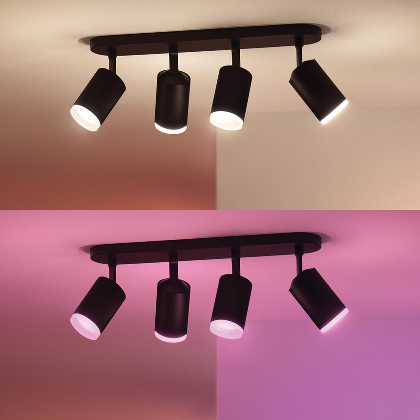 Philips Hue White and Color Ambiance Foco Fugato negro RGBW 4,2W 1600lm 8720169319394 - imagen 4