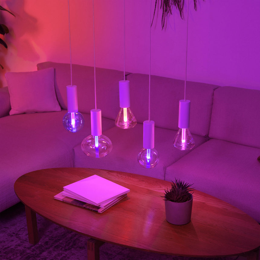 Philips Hue White and Color Ambiance Bombilla Lightguide ellipse transparente RGBW E27 6W 41927800