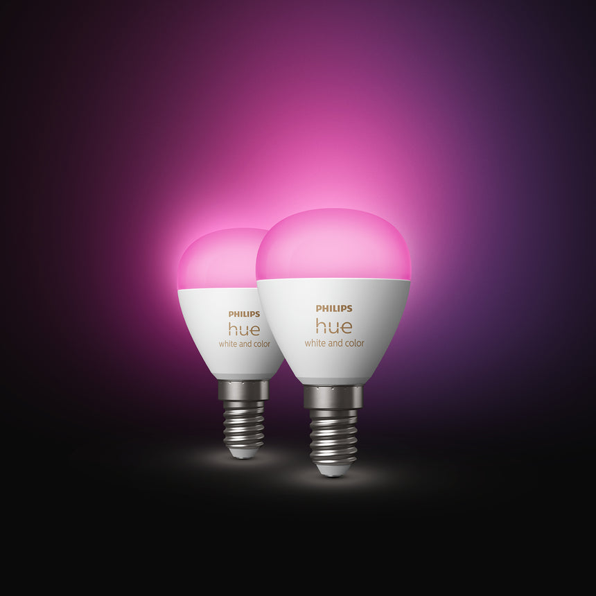 Philips Hue White and Color Ambiance Bombilla esférica RGBW E14 5W 470lm (2 uds) 8719514491281 - vista alternativa