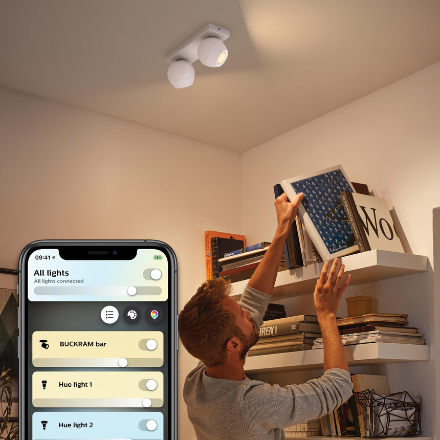 Philips Hue Foco Buckram blanco White Ambiance 5W 350lm 33906400 - imagen 3