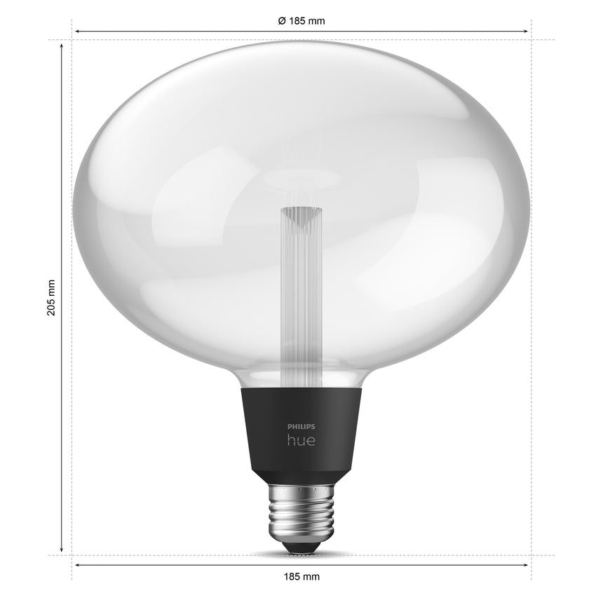 Philips Hue White and Color Ambiance Bombilla Lightguide ellipse transparente RGBW E27 6W 41927800