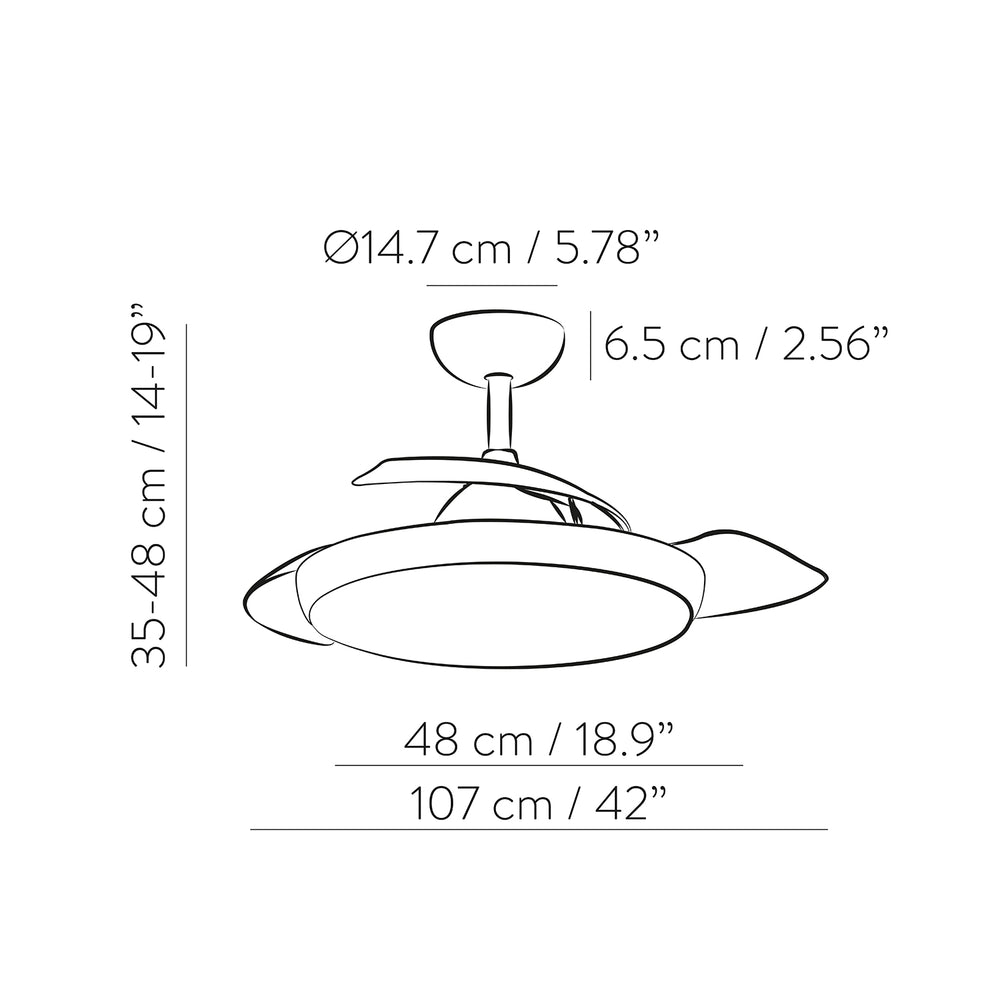 ACB Zonda White LED + DC Ceiling Fan with Dimmable Remote Control V25144232B