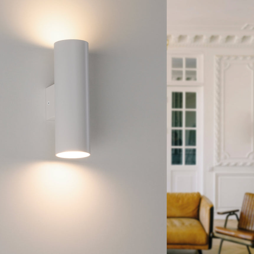 Aplique LED blanco texturado GU10 2x8W A37640B