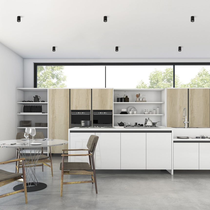 ACB Zoom Plafón Negro Texturado GU10 8W P37640N