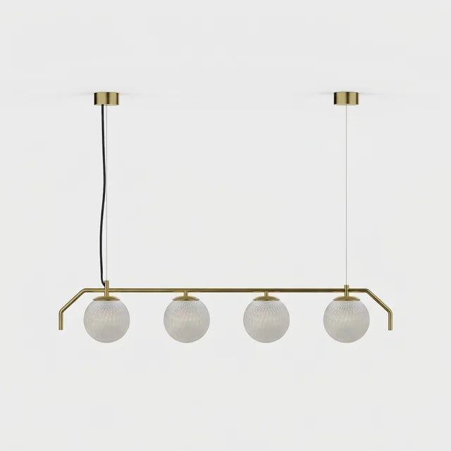 Lámpara colgante 4 luces ACB Maui oro viejo mate con tulipa Parma opal facetada