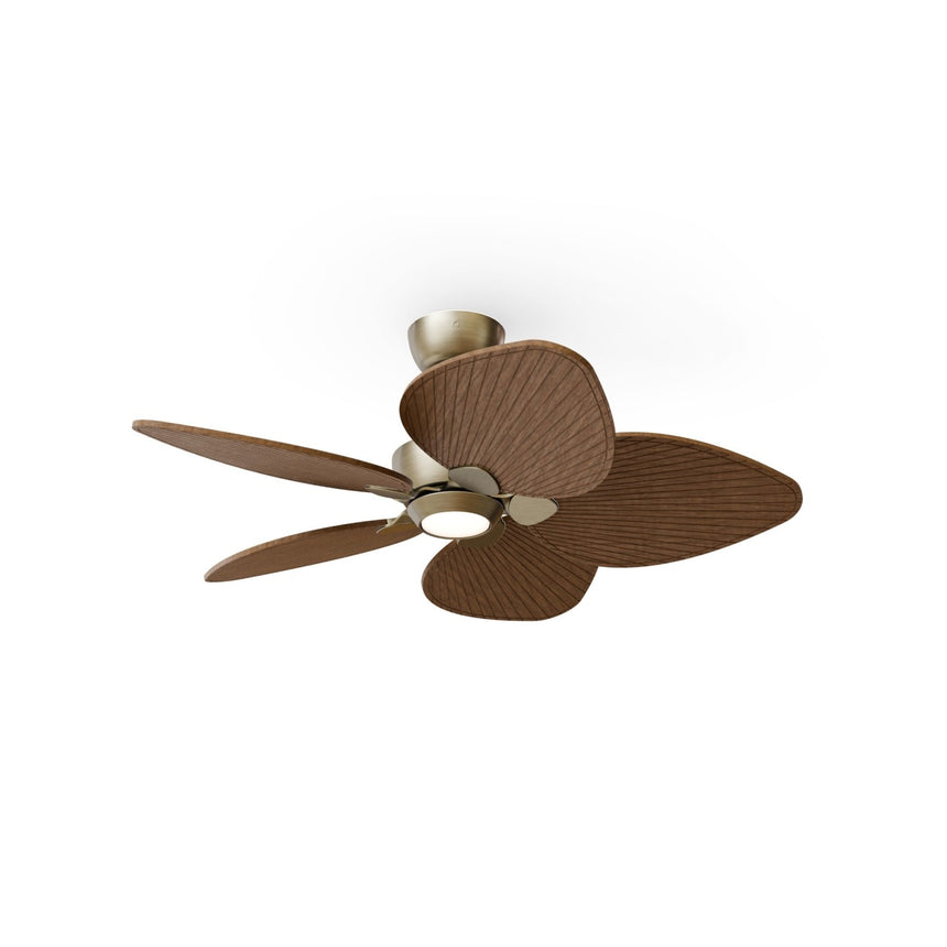 Ventilador de techo con luz Sulion Alma 100cm LED latón y madera oscura motor DC CCT 2248325 — vista 2
