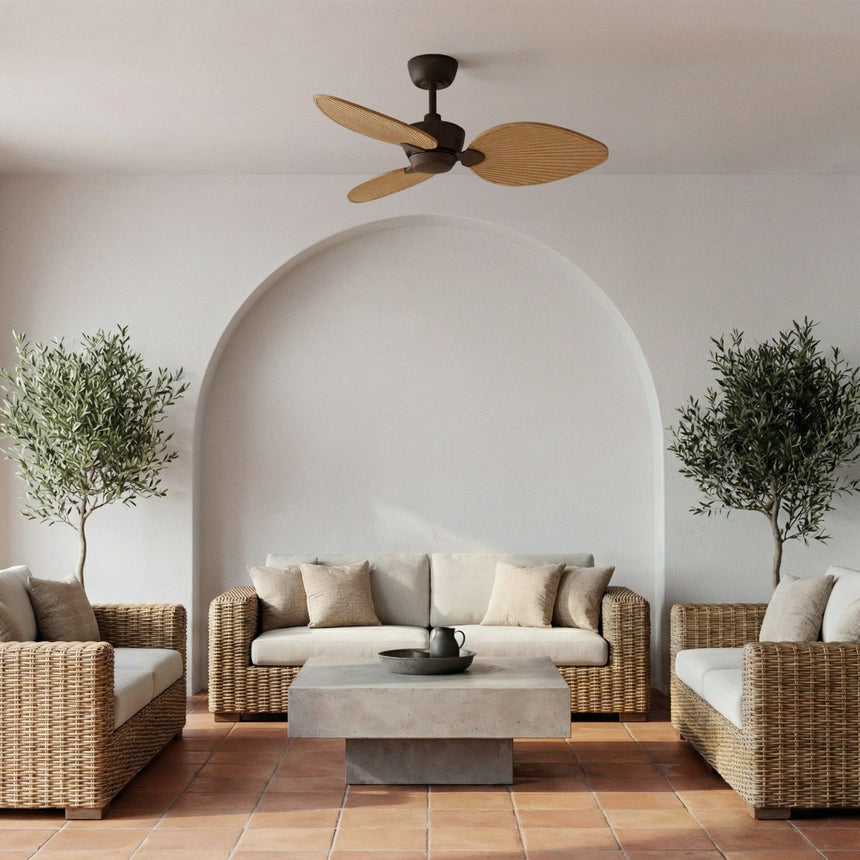 Ventilador de techo Sulion Alma 100cm marrón óxido y madera clara motor DC — vista 2