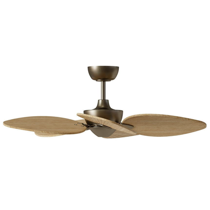 Ventilador de techo con luz Sulion Alma 100cm LED latón y madera clara motor DC CCT — vista 4