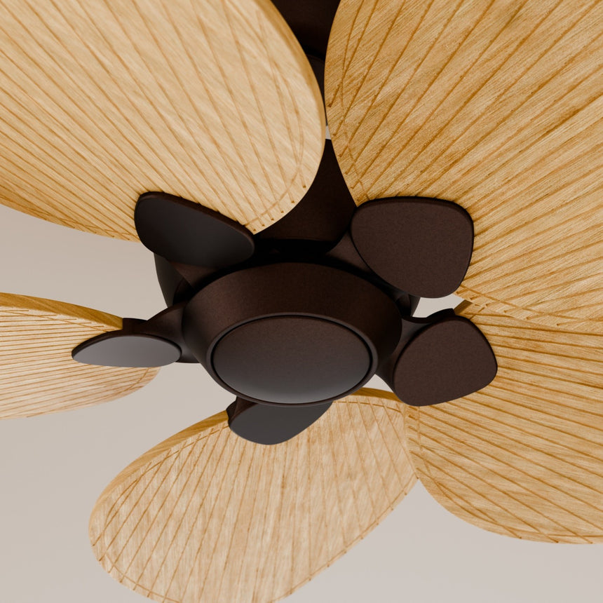 Ventilador de techo Sulion Alma 100cm marrón óxido y madera clara motor DC — vista 3