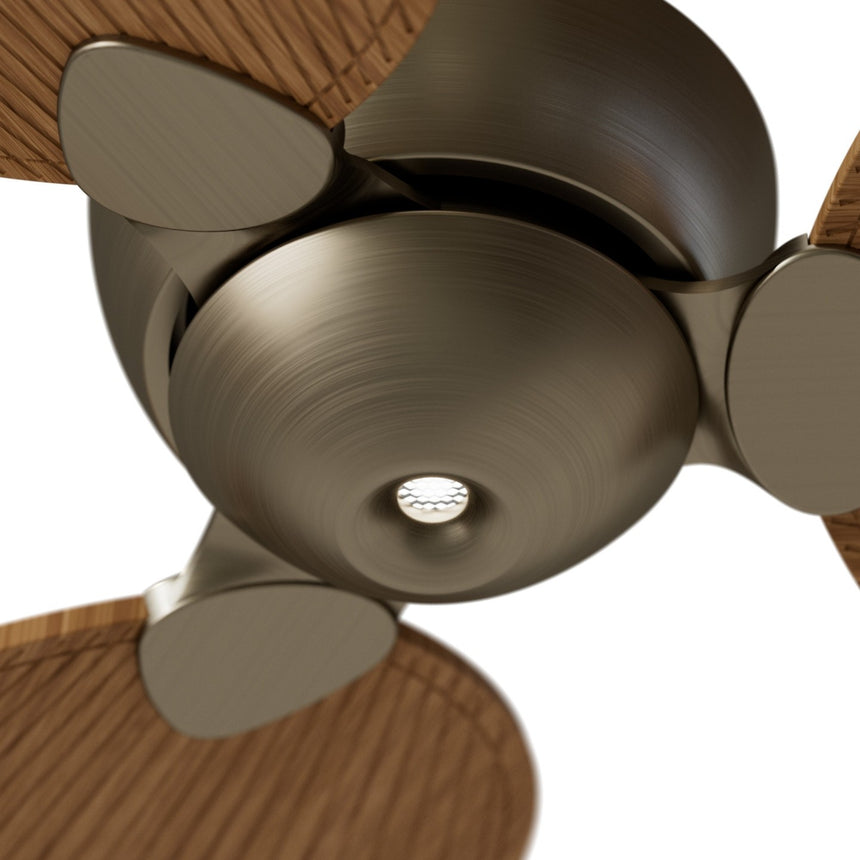 Ventilador de techo con luz Sulion Alma 100cm LED latón y madera media motor DC CCT — vista 3