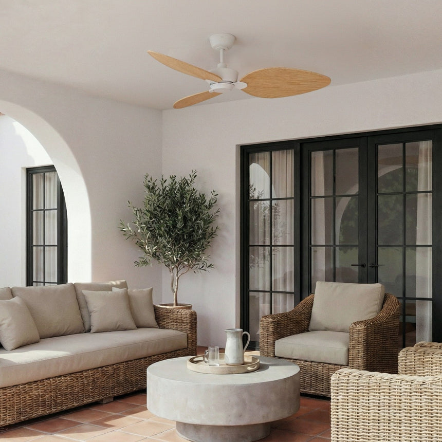 Ventilador de techo Sulion Alma 132cm blanco y madera clara motor DC — vista 2