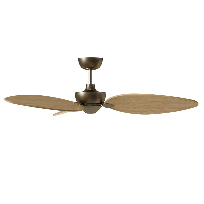 Ventilador de techo con luz Sulion Alma 132cm LED latón y madera clara motor DC CCT — vista 4