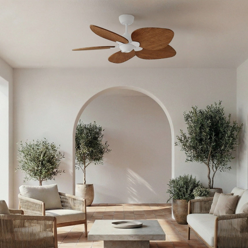 Ventilador de techo con luz Sulion Alma 100cm LED blanco y madera media motor DC CCT — vista 2