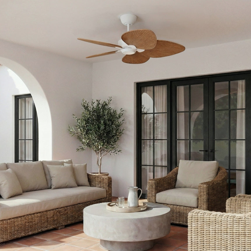 Ventilador de techo Sulion Alma 132cm blanco y madera media motor DC con mando — vista 2