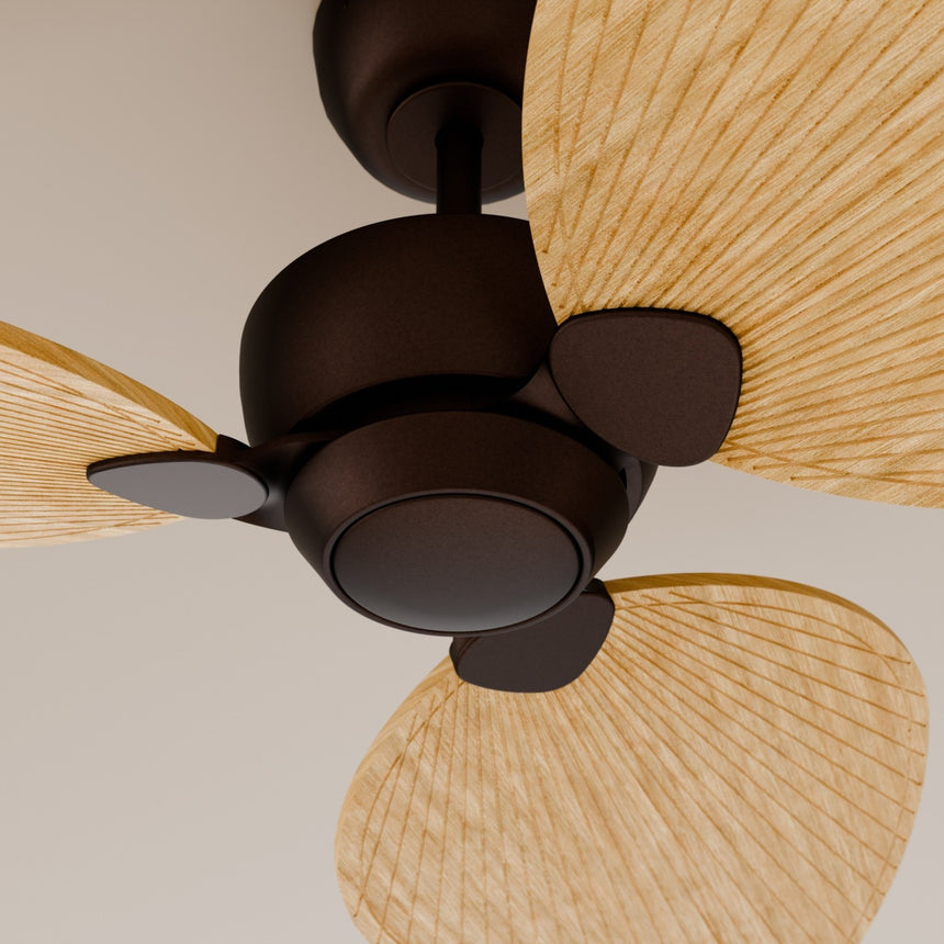 Ventilador de techo Sulion Alma 100cm marrón óxido y madera clara motor DC — vista 3