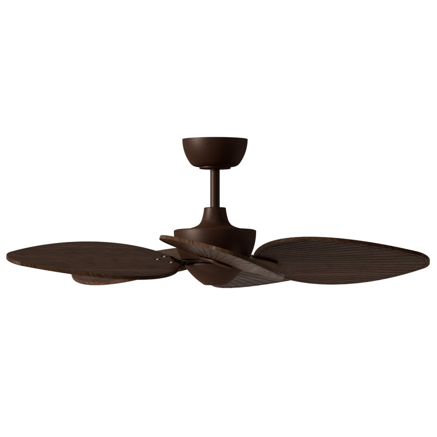 Ventilador de techo con luz Sulion Alma 100cm marrón óxido y madera oscura motor DC — vista 4