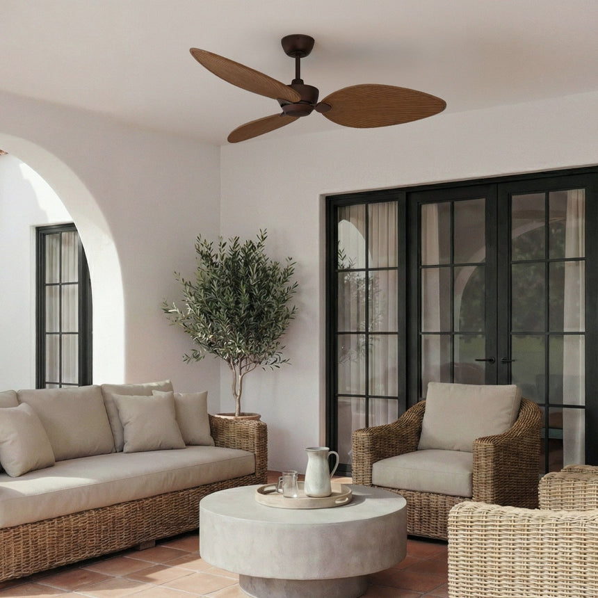 Ventilador de techo Sulion Alma 132cm marrón óxido y madera oscura motor DC — vista 2