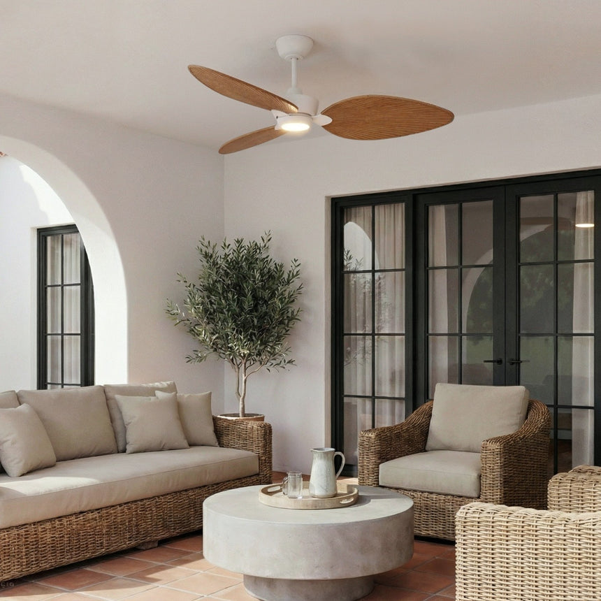 Ventilador de techo con luz Sulion Alma 132cm LED blanco y madera media motor DC CCT — vista 2