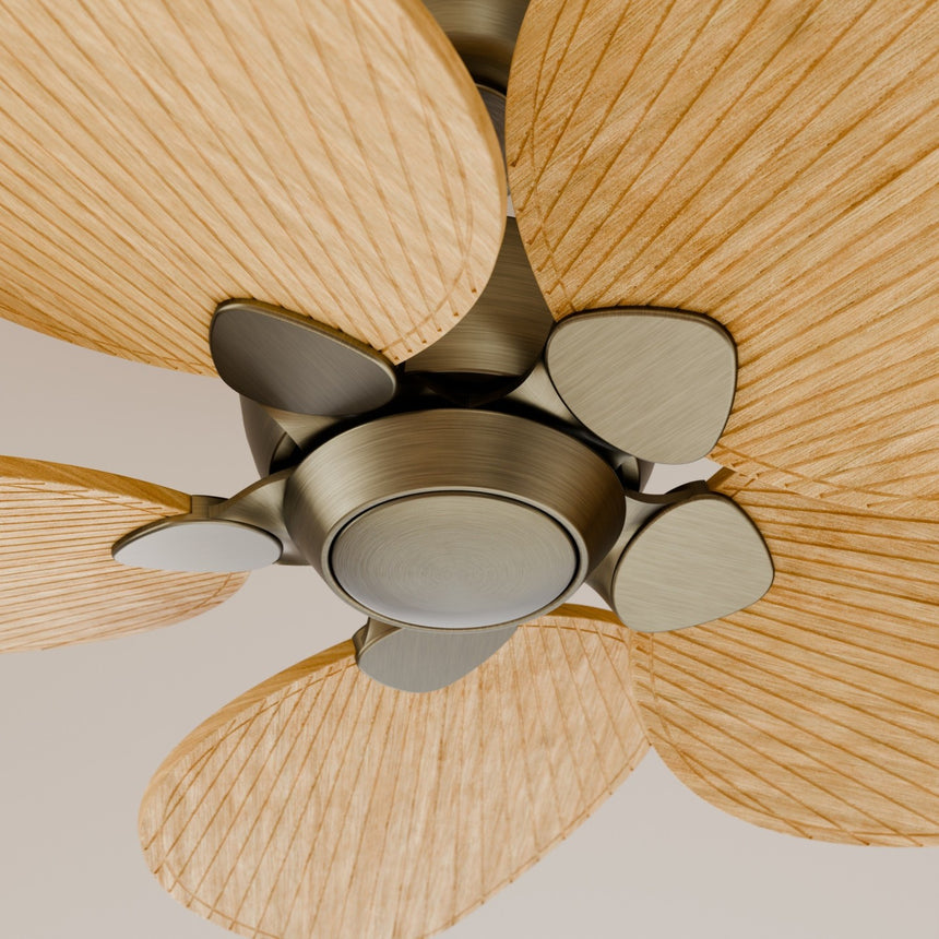 Ventilador de techo Sulion Alma 100cm latón y madera clara motor DC con mando — vista 3