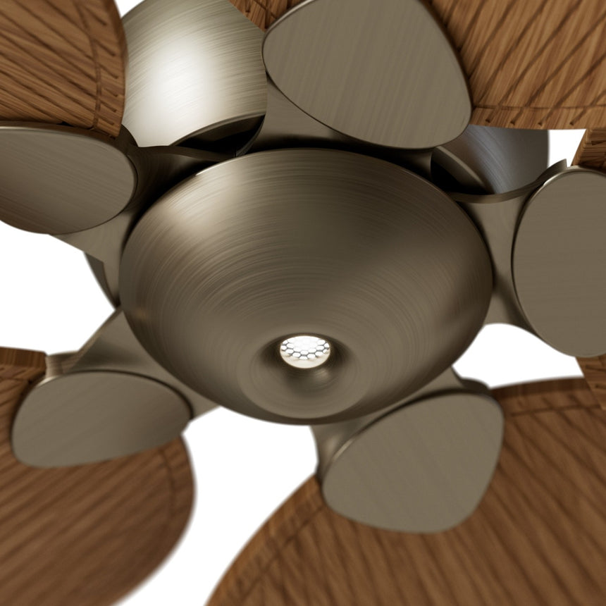 Ventilador de techo con luz Sulion Alma 100cm LED latón y madera media motor DC CCT — vista 3