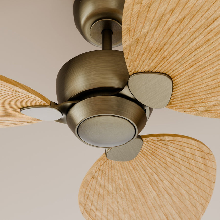 Ventilador de techo Sulion Alma 132cm latón y madera clara motor DC con mando — vista 3