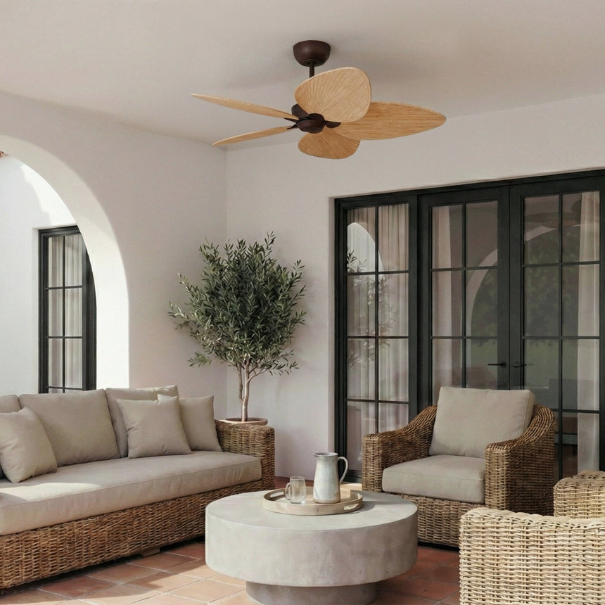 Ventilador de techo Sulion Alma 132cm marrón óxido y madera clara motor DC — vista 2