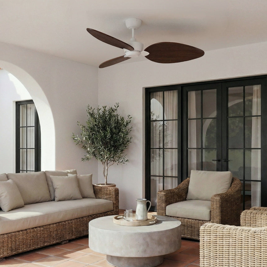 Ventilador de techo Sulion Alma 132cm blanco y madera oscura motor DC — vista 2