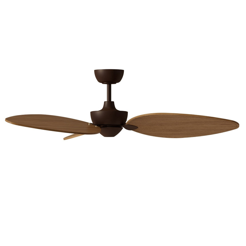 Ventilador de techo con luz Sulion Alma 132cm LED marrón óxido y madera media motor DC — vista 4