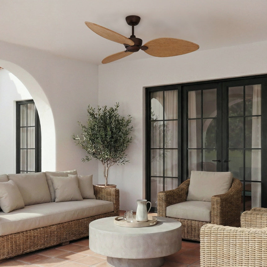 Ventilador de techo Sulion Alma 132cm marrón óxido y madera media motor DC con mando — vista 2