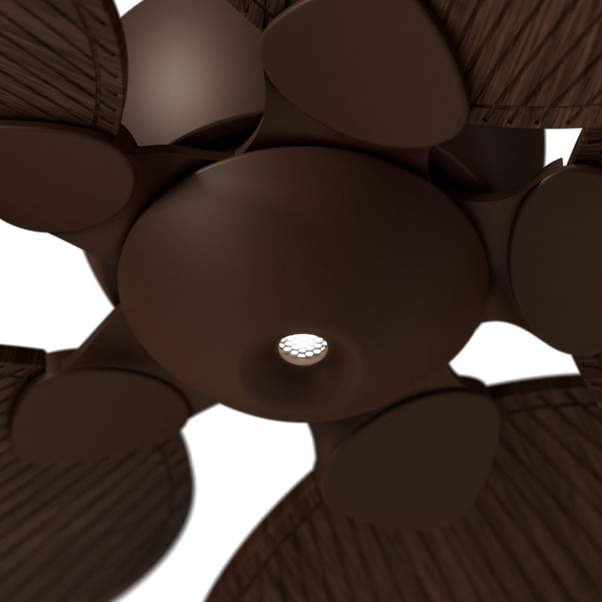 Ventilador de techo con luz Sulion Alma 100cm marrón óxido y madera oscura motor DC — vista 3