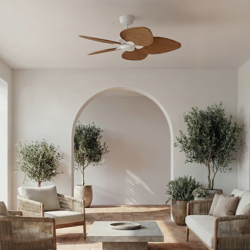 Ventilador de techo con luz Sulion Alma 100cm LED blanco y madera media motor DC CCT — vista 2