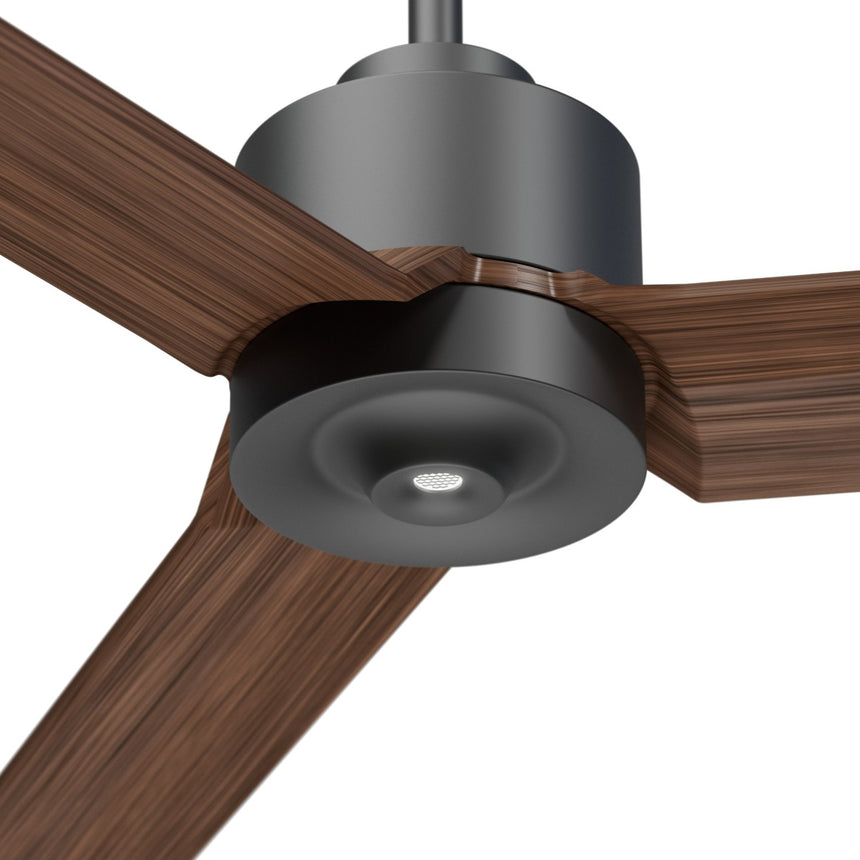 Ventilador de techo con luz Sulion Anne 220cm gris grafito y madera oscura motor DC — vista 4