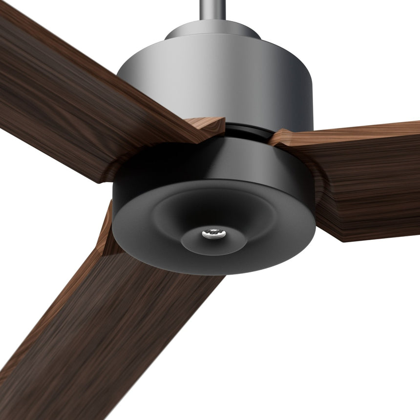 Ventilador de techo con luz Sulion Anne 160cm gris grafito y madera oscura motor DC — vista 3