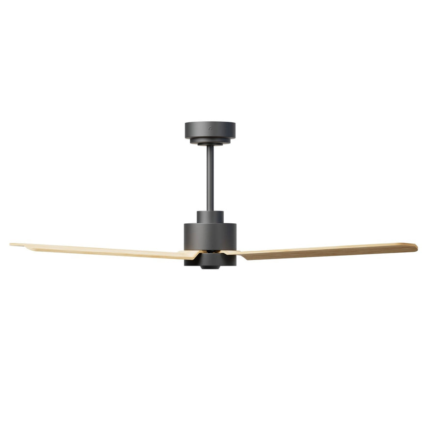 Ventilador de techo con luz Sulion Anne 127cm LED gris grafito y madera clara motor DC — vista 3