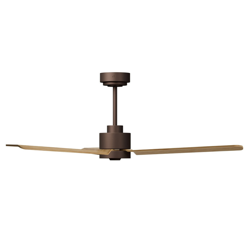 Ventilador de techo con luz Sulion Anne 127cm LED marrón óxido y madera clara motor DC — vista 4