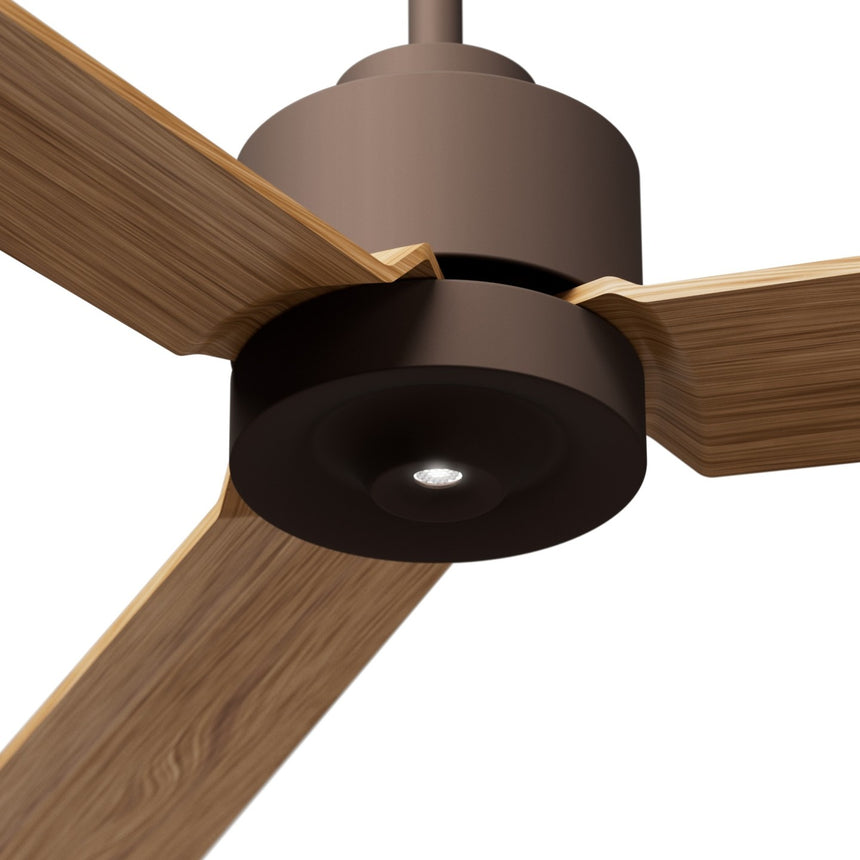 Ventilador de techo con luz Sulion Anne 127cm LED marrón óxido y madera media motor DC — vista 3